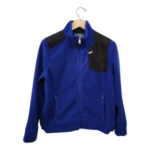 L-RL Lauren Active Ralph Lauren Mens Size Large Blue Fleece Jacket  Fu…